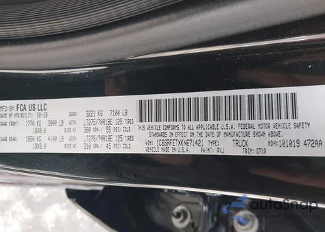 2019 Ram 1500 Rebel 4X4 6'4 Box from USA, damaged, VIN 1C6SRFETXKN671421